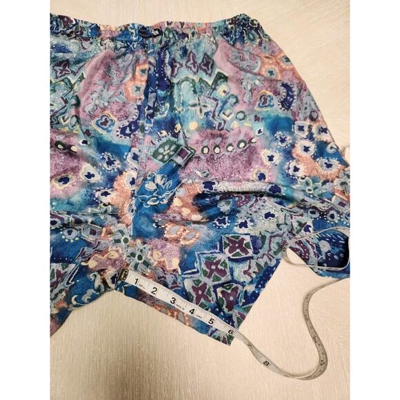 Robert Stock Vtg Women's 2 Piece Set Shorts & Shirt Silk Blue M/L - Picture 13 of 14